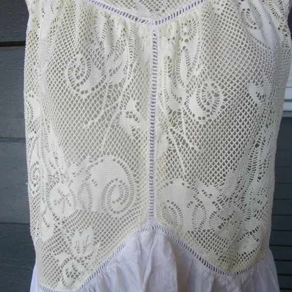 Umgee womens cottagecore mesh lace peplum top sz M - Picture 2 of 9